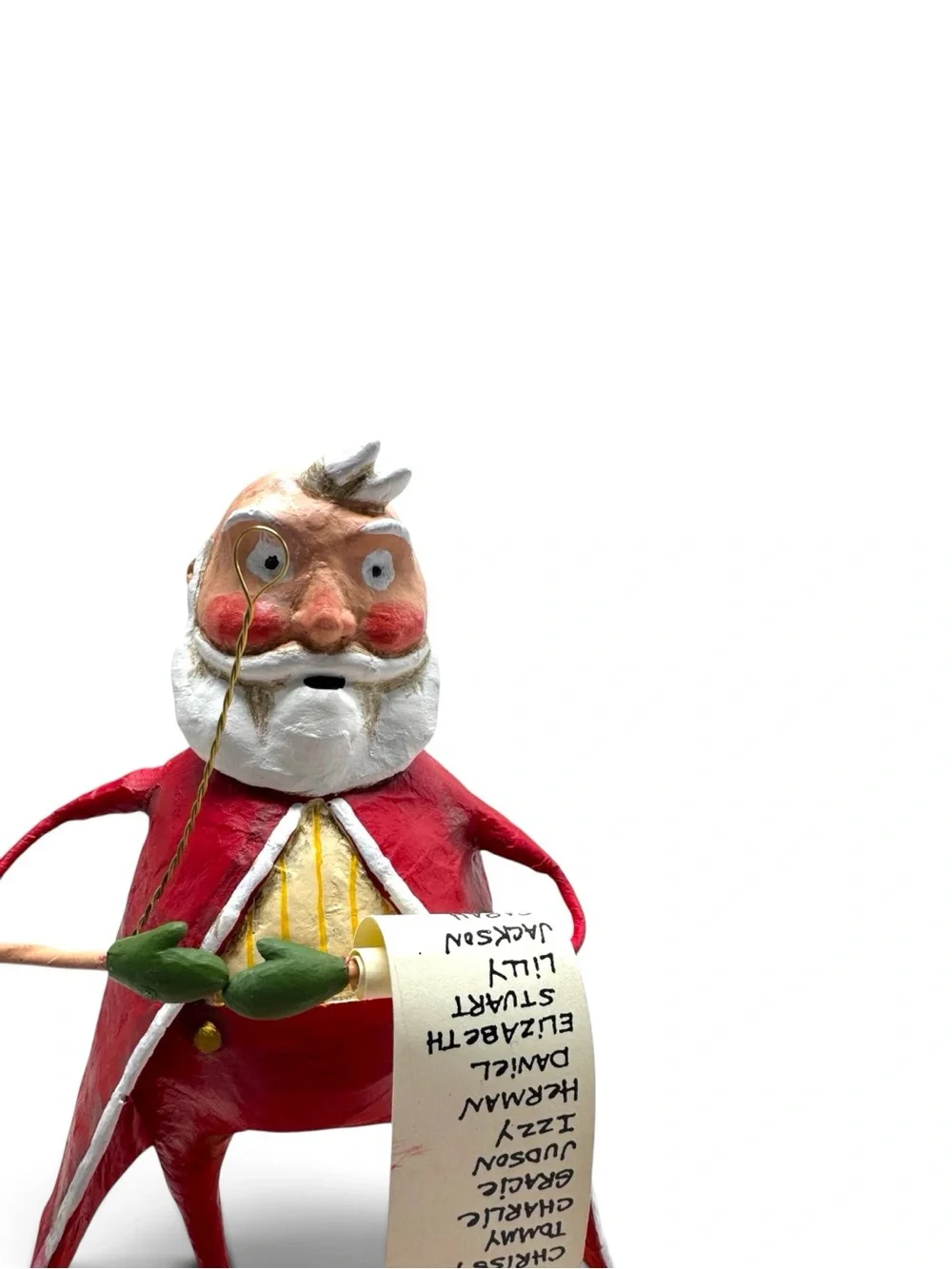 Vintage 2006 Lori Mitchell Santa’s List ESC 10609 Christmas Folk Art Figurine